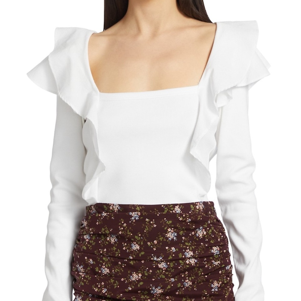 NWT - Veronica Beard Gidea Top - white - XS